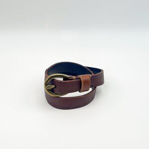 GAP Double Wrap Brown Leather Bracelet with Antiqued Brass Buckle